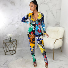 Load image into Gallery viewer, Graffiti Fitness Jumpsuit
