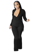 Load image into Gallery viewer, Zipper Tassel Flared Jumpsuit
