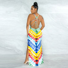 Load image into Gallery viewer, Tie-Dye Printed Side-Slit Dress
