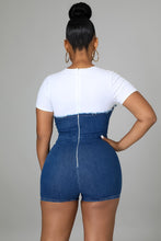 Load image into Gallery viewer, Patchwork Denim Romper
